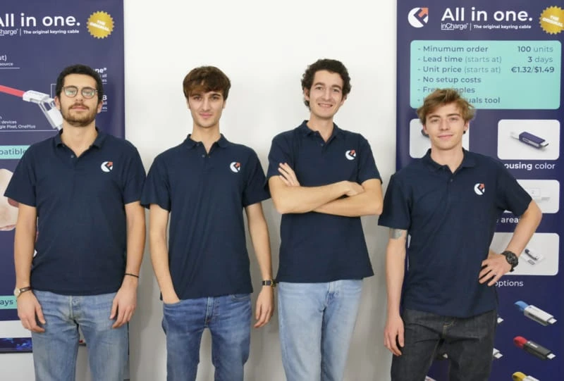 Left to Right - Lorenzo Marias Bonelli (Sales Manager), Carlo Edoardo Ferraris (COO and Co-founder), Lorenzo Filiberto Ferraris (CEO and Co-founder), Ambrogio Tacconi (Industrial designer)