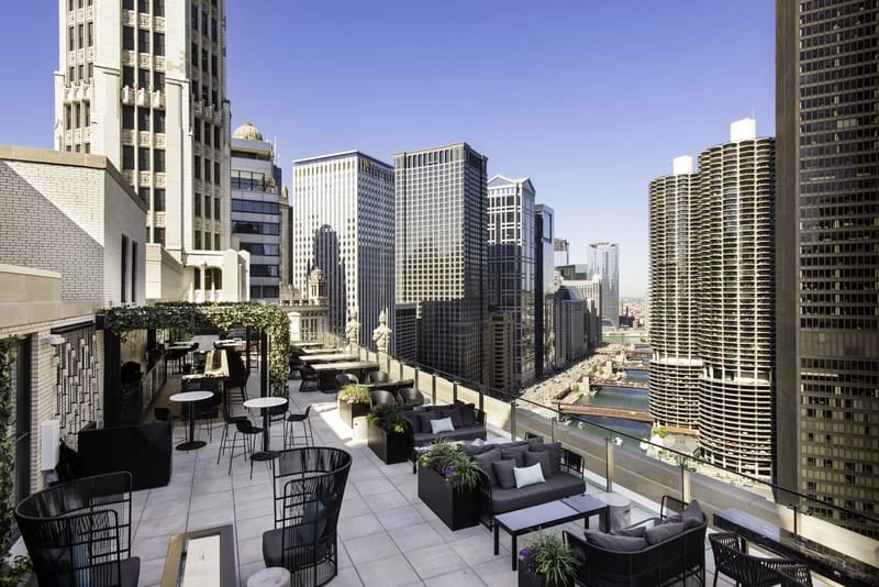 Chicago City View from LondonHouse Chicago 22nd floor Terrace - Photo by Nicholas James Photography